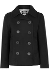 APC CABAN SWINGING CROPPED DOUBLE-BREASTED WOOL-BLEND COAT