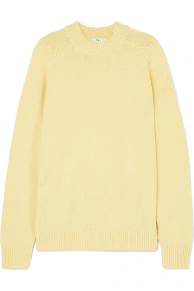 Tibi Oversized Cashmere Pullover Sweater In Yellow