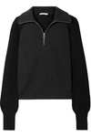 HELMUT LANG COTTON-TERRY AND RIBBED-KNIT SWEATSHIRT