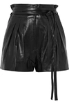 IRO STABLE PLEATED LEATHER SHORTS