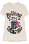 MADEWORN THE ROLLING STONES DISTRESSED PRINTED COTTON-JERSEY T-SHIRT