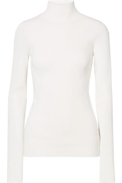 Helmut Lang Ghost Ribbed-knit Turtleneck Sweater In White