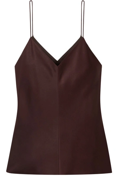 The Row Eda Satin Camisole Top In Dark Purple