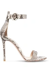 GIANVITO ROSSI PORTOFINO 105 PYTHON SANDALS