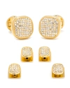 Cufflinks, Inc White Preciosa Pave Cuff Links & Stud Set In Gold