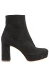 MANSUR GAVRIEL MANSUR GAVRIEL WOMAN SHEARLING-LINED SUEDE PLATFORM ANKLE BOOTS BLACK,3074457345619824333