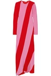 ATTICO WOMAN ENVERS STRIPED SATIN-CREPE MAXI DRESS PINK,US 1392478588224