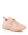 Apl Athletic Propulsion Labs Athletic Propulsion Labs Women's Techloom Pro Knit Low-top Running Sneakers In Pristine/rose Gold