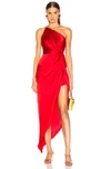 MICHELLE MASON MICHELLE MASON FOR FWRD TWIST KNOT GOWN IN RED,MMAF-WD152