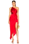 Michelle Mason Twist Knot Gown In Red