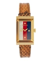 GUCCI G-FRAME SNAKESKIN STRAP WATCH,000608679