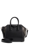 GIVENCHY MINI ANTIGONA FRINGE & STUD LEATHER SATCHEL - BLACK,BB500JB08V