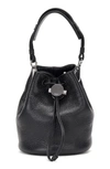 KARA Baby Drawcord Leather Bucket Bag,HB216-0001