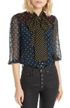 ALICE AND OLIVIA JEANNIE BOW NECK BLOUSE,CC811P18025