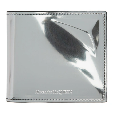 Alexander Mcqueen Mirrored Star Bifold Wallet In Silver