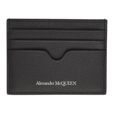 Alexander Mcqueen Logo Leather Card Holder In Black