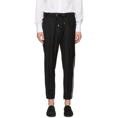 Dolce & Gabbana Dolce And Gabbana Black Jacquard Stripe Trousers