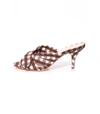 LOEFFLER RANDALL Brown Gingham Luisa Knotted Kitten Heel