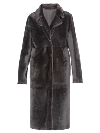 Drome Reversible Fur Coat In Grey