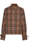 DEREK LAM 10 CROSBY DEREK LAM 10 CROSBY WOMAN CROPPED CHECKED TWILL JACKET BROWN,3074457345619809963