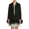 BOUTIQUE MOSCHINO BOUTIQUE MOSCHINO OSTRICH TRIMMED COAT