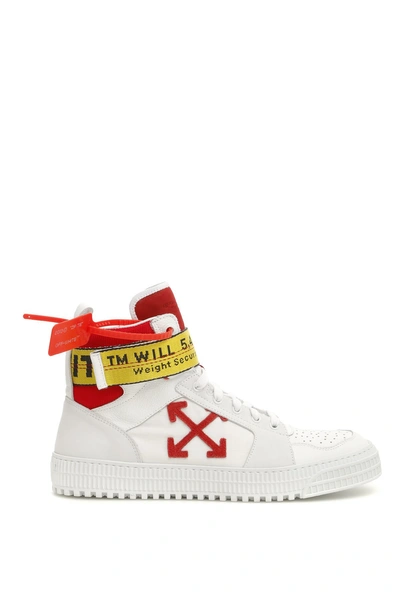 Off-white White & Red Industrial High-top Sneakers