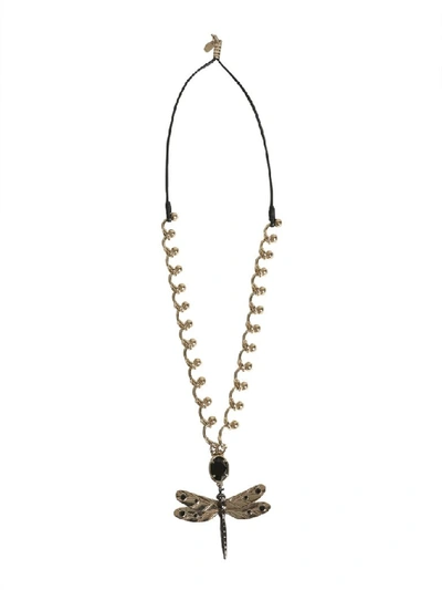 Red Valentino Necklace With Dragonfly Charm In Gold