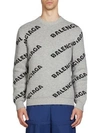 BALENCIAGA All Over Logo Wool-Blend Sweater