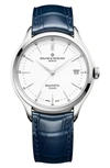 BAUME & MERCIER CLIFTON AUTOMATIC LEATHER STRAP WATCH, 40MM,M0A10398