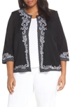 MING WANG EMBROIDERED KNIT JACKET,L7604AC00NR