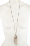 ALEXIS BITTAR LONG CRYSTAL ENCRUSTED PENDANT NECKLACE,AB83N014020