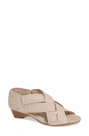 Amalfi By Rangoni Desio Embossed Cross Strap Sandal In Rose Leather