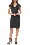 CARMEN MARC VALVO INFUSION PETALS EMBELLISHED COCKTAIL DRESS,661636X