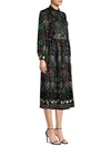 SANDRO Grassette Folk-Print Midi Dress