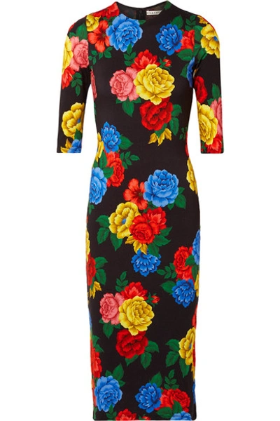 Alice And Olivia Delora Floral-print Stretch-jersey Midi Dress In Camellia Bouquet