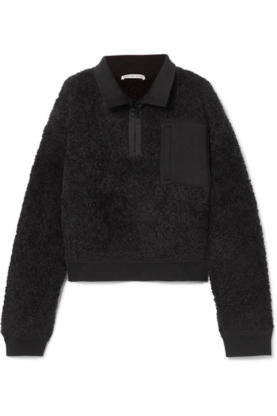 Alexander Wang T Oversized Wool-blend Fleece Sweatshirt In Black