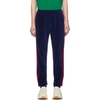 GUCCI GUCCI BLUE VELOUR JOGGING LOUNGE trousers