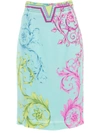 VERSACE PRINTED PENCIL SKIRT,10779597