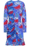 MOTHER OF PEARL MOTHER OF PEARL WOMAN PEGGY FLORAL-PRINT STRETCH-SILK MINI DRESS AZURE,3074457345619798257