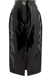 SOLACE LONDON PATENT-LEATHER MIDI SKIRT,3074457345619877224