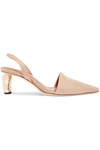 REJINA PYO CONIE LIZARD-EFFECT LEATHER SLINGBACK PUMPS