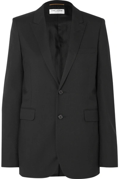 Saint Laurent Single-breasted Velvet Tuxedo Jacket In Black