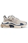Balenciaga Mesh & Leather Trainer Sneakers In Beige