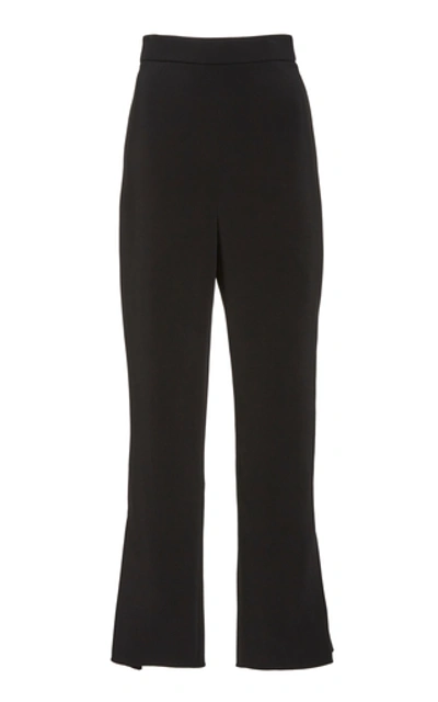 Cushnie High-waisted & Cropped Pleated Hem Trousers In Black
