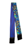 La Doublej Flapper Tight Silk Double Scarf In Perle Blu/lisboa