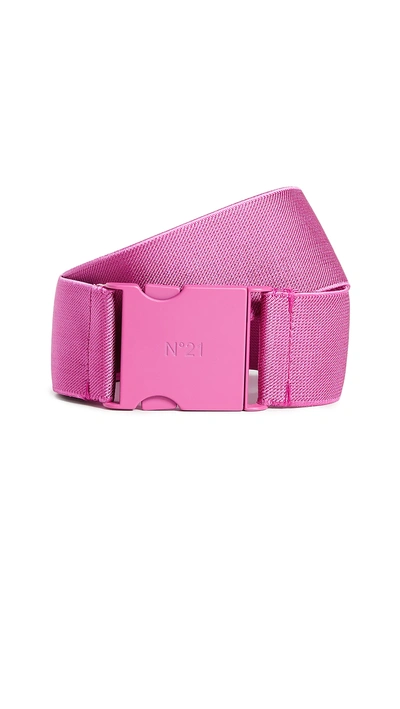 N°21 Elastic Buckle Belt In Pink