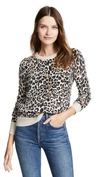 WHITE + WARREN LEOPARD CASHMERE SWEATER