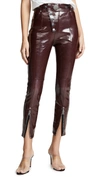 ALEXANDER WANG HIGH WAIST LEGGINGS WITH SNAP DETAIL IN OXBLOOD