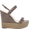 Schutz Kamilly Wedge Sandal In Mouse Grey