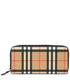 Burberry Elmore Zip Around Wallet In Beige